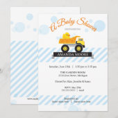 Invitation au Baby shower de camion-citerne à vide (Devant / Derrière)