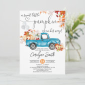Invitation au Baby shower de camion Citrouille d'a (Debout devant)