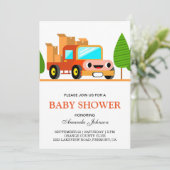 Invitation au Baby shower de Camion Cute (Debout devant)