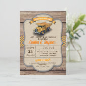 Invitation au baby shower de camion de vidange. Ré (Debout devant)