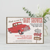 Invitation au Baby shower de Camion Retro (Debout devant)