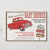 Invitation au Baby shower de Camion Retro (Devant / Derrière)