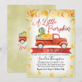 Invitation au Baby shower de camion Rustic Little  (Devant / Derrière)