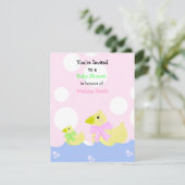 Invitation au Baby shower de canard (Debout devant)