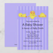 Invitation au Baby shower de canard jaune (Devant / Derrière)