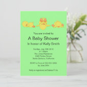 Invitation au Baby shower de canard jaune (Debout devant)