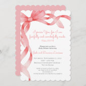 Invitation au Baby shower de carbone rose doux (Devant / Derrière)