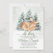 Invitation au Baby shower de cerfs d'animaux des b (Devant)