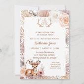 Invitation au Baby shower de cerfs de Boho mignonn (Devant)