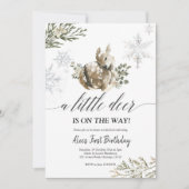 Invitation au Baby shower de cerfs d'hiver (Devant)