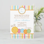 Invitation au Baby shower de chenilles de printemp (Debout devant)