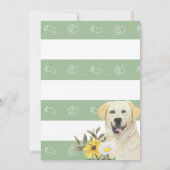 Invitation au Baby shower de chien vert jaune du L (Dos)