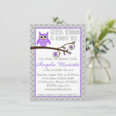 Invitation au Baby shower de Chouette pourpre (Debout devant)