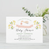 Invitation au Baby shower de cigogne (Debout devant)