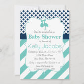 Invitation au Baby shower de cigogne (Devant)