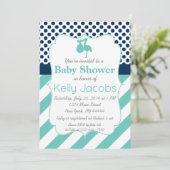 Invitation au Baby shower de cigogne (Debout devant)