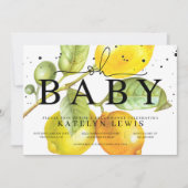 Invitation au Baby shower de citron (Devant)