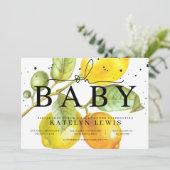 Invitation au Baby shower de citron (Debout devant)