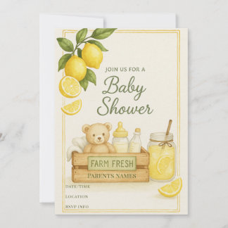 Invitation au Baby shower de citron