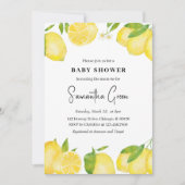 Invitation au Baby shower de citron (Devant)