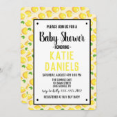 Invitation au Baby shower de citron (Devant / Derrière)