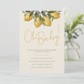Invitation au Baby shower de citron neutre (Debout devant)
