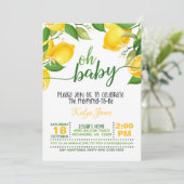 Invitation au Baby shower de citron - Oh bébé (Debout devant)
