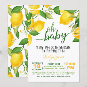 Invitation au Baby shower de citron - Oh bébé