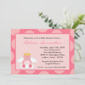 Invitation au Baby shower de cochon de poule rose (Debout devant)