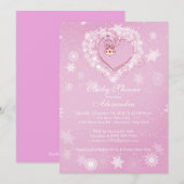 Invitation au Baby shower de coeur des flocons d'h (Devant / Derrière)