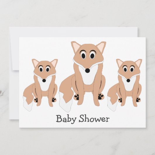 Invitation au Baby shower de conception Fox (Devant)