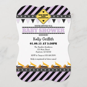 Invitation au Baby shower de construction de prête