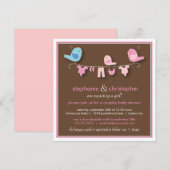 Invitation au Baby shower de couple de filles douc (Devant / Derrière)