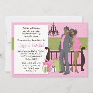 Invitation au Baby shower de couple moderne pour l