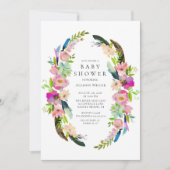 Invitation au Baby shower de couronne de la tribu (Devant)