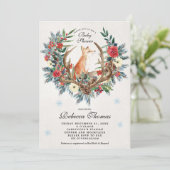 invitation au baby shower de couronnes et renards  (Debout devant)