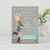 Invitation au Baby shower de Cowboy - Blonde Weste (Debout devant)