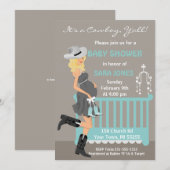 Invitation au Baby shower de Cowboy - Blonde Weste (Devant / Derrière)
