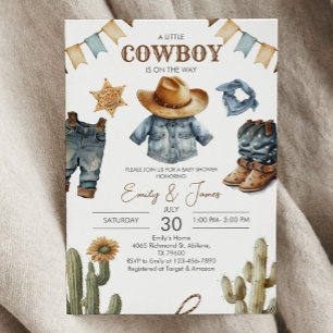 Invitation au baby shower de Cowboy du Sud-Ouest