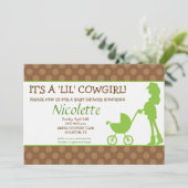 Invitation au Baby shower de Cowgirl (Debout devant)