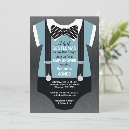 Invitation au Baby shower de Cravate Bow, Invitati (Debout devant)