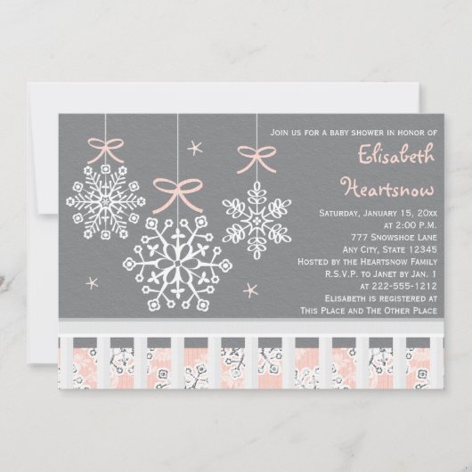 Invitation au Baby shower de cravate mobile Pink S (Devant)