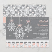 Invitation au Baby shower de cravate mobile Pink S (Devant / Derrière)