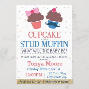 Invitation au Baby shower de Cupcake ou de Muffin