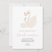 Invitation au Baby shower de cygne doux (Devant)