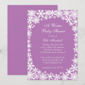 Invitation au Baby shower de dentelle d'hiver à Li (Devant / Derrière)