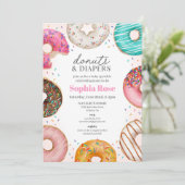 Invitation au Baby shower de Donut arrosé pour une (Debout devant)