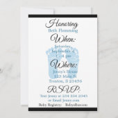 Invitation au Baby shower de en vichy de garçon bl (Dos)