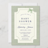 Invitation au Baby shower de En vichy de Sage Gree (Devant)