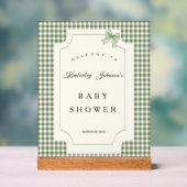 Invitation au Baby shower de En vichy de Sage Gree (Neutre)
